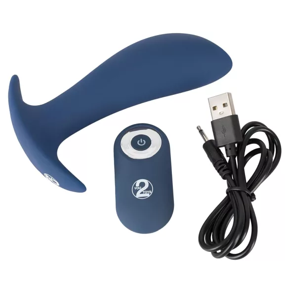 You2Toys - anālais vibrators ar tālvadību un akumulatoru zils