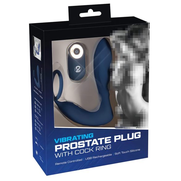 You2Toys prostatas vibrators ar anālo aizbāzni un erekcijas gredzenu zils