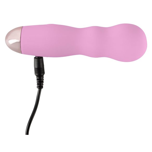 Cuties Mini Rose - vibrators sievietēm uzlādējams viļņveida rozā