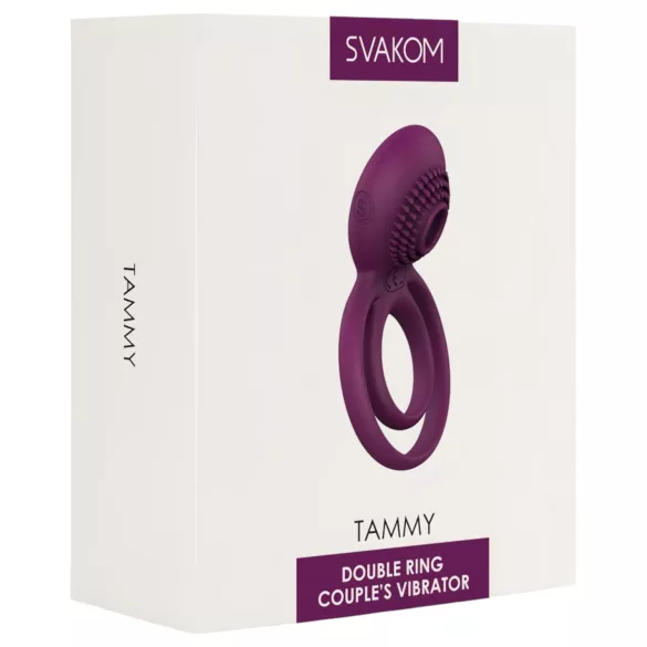 Svakom Tammy - uzlādējams vibrējošs dzimumlocekļa un sēklinieku gredzens violets