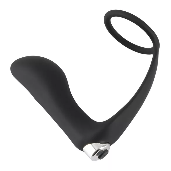 Black Velvets - anālais vibrators ar erekcijas gredzenu melns