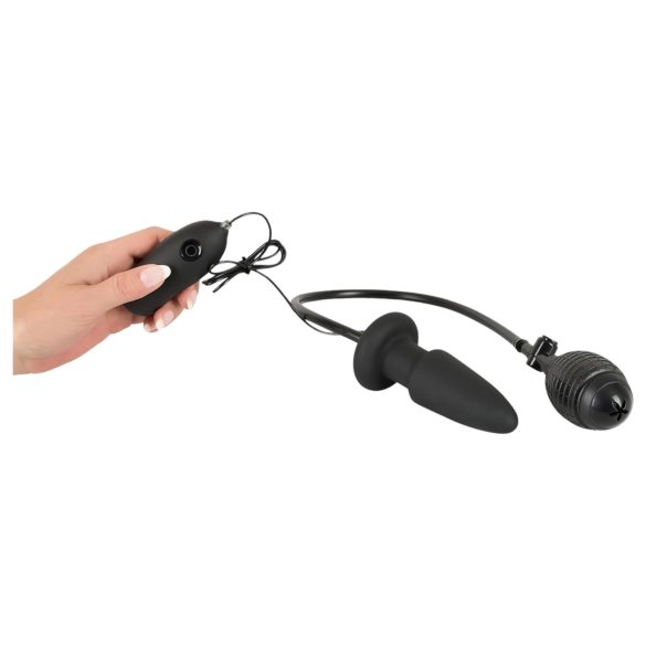 You2Toys - anālais vibrators ar pumpējamu paplašinātāju melns