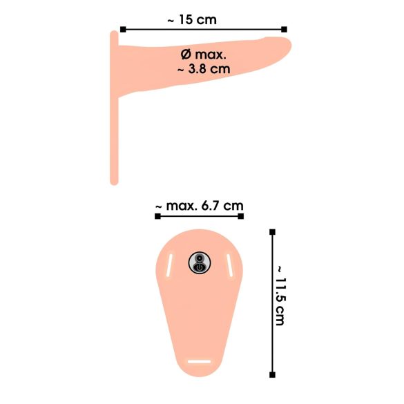 You2Toys - strap-on vibrators akumulatora, uzliekams, miesas krāsas