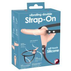 You2Toys - strap-on dubultais vibrators naturāls