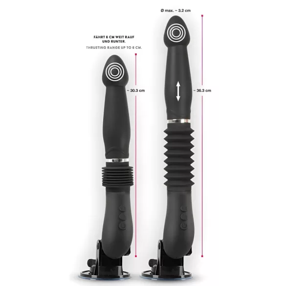 You2Toys - automātiska stūmējmašīna ar vibrāciju, uzlādējama, melna