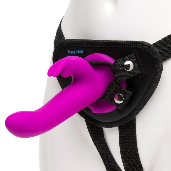 Happyrabbit strap-on vibrators ar trušu ausīm, violets