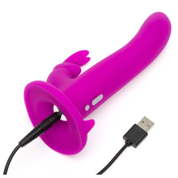 Happyrabbit strap-on vibrators ar trušu ausīm, violets