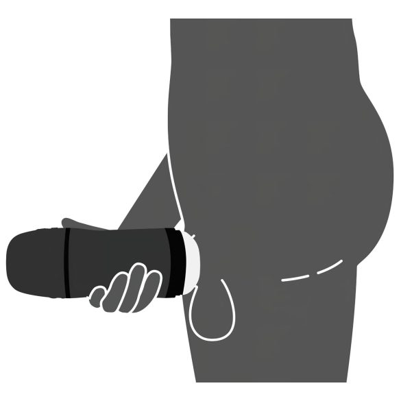 Rebel - 2in1 vīriešu masturbators ar sūkšanas un vibrācijas funkciju melns