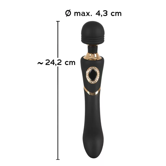 Cleopatra Wand - vibrējošs masāžas vibrators ūdensizturīgs uzlādējams melns