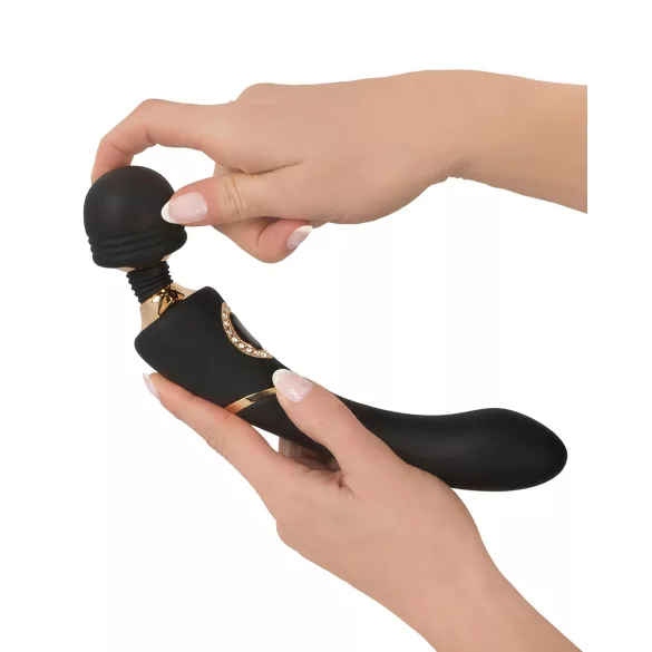 Cleopatra Wand - vibrējošs masāžas vibrators ūdensizturīgs uzlādējams melns