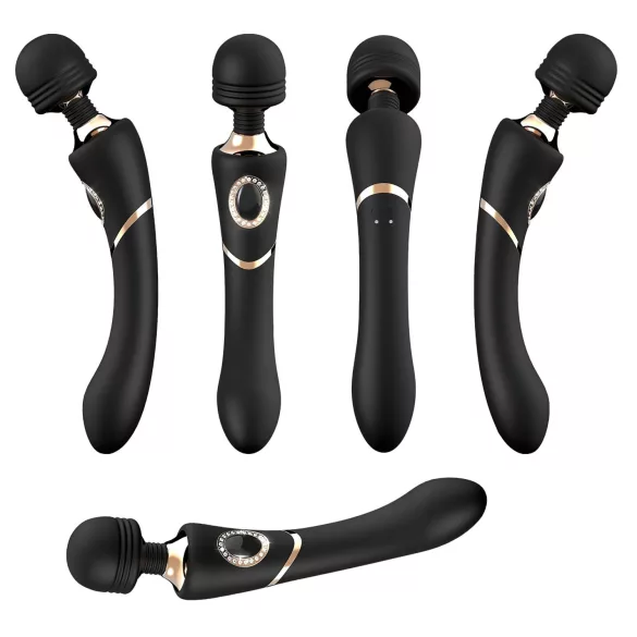 Cleopatra Wand - vibrējošs masāžas vibrators ūdensizturīgs uzlādējams melns