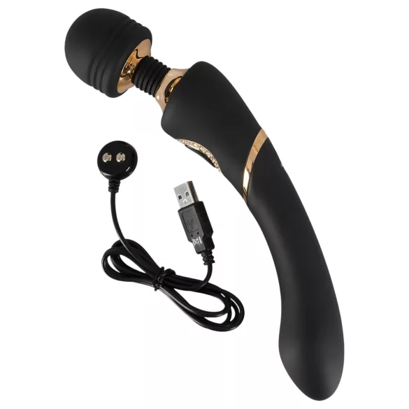 Cleopatra Wand - vibrējošs masāžas vibrators ūdensizturīgs uzlādējams melns