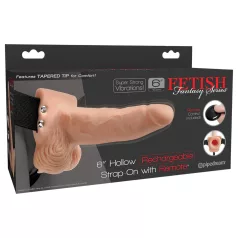   Pipedream - Fetish Strap-On 6 - uzkabināms, dobs vibrators (dabisks)