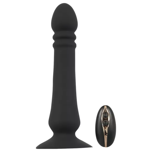 Black Velvets - uzlādējams, stumjošs anālais vibrators (melns)