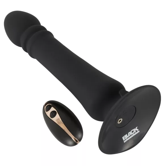 Black Velvets - uzlādējams, stumjošs anālais vibrators (melns)
