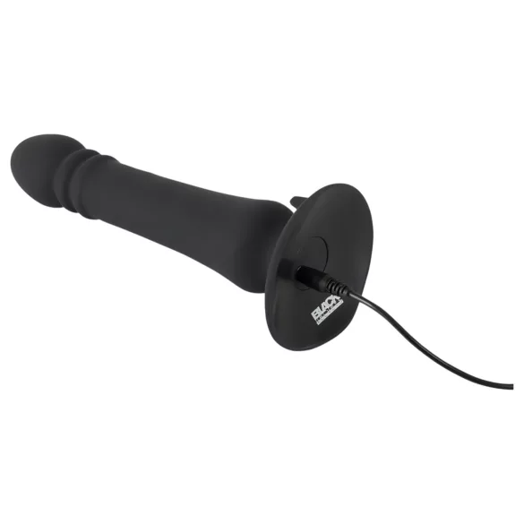 Black Velvets - uzlādējams, stumjošs anālais vibrators (melns)