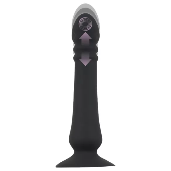 Black Velvets - uzlādējams, stumjošs anālais vibrators (melns)