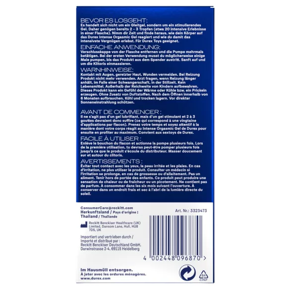 Durex Intense Orgasmic - klitora stimulējošs gels (10 ml)