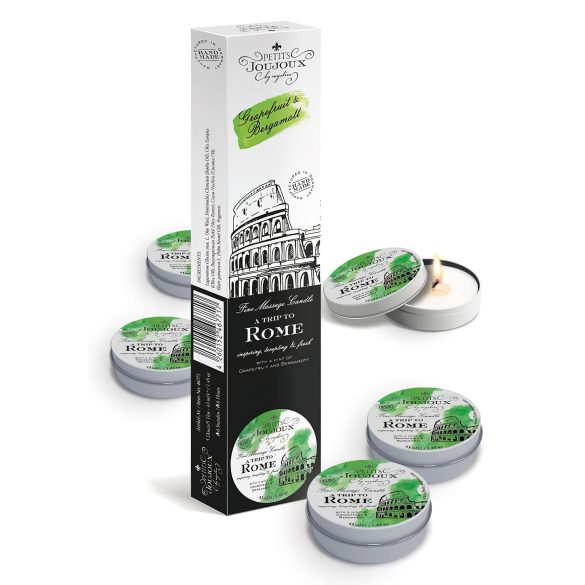 Petits Joujoux masāžas svece greipfrūtu-bergamotes aromāts 5x43ml