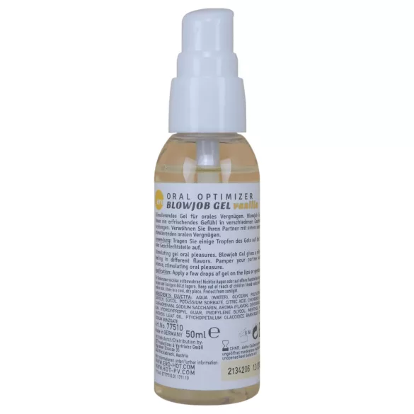 HOT - orālais lubrikanta gels “Blowjob Gel” ar vaniļas garšu (50 ml)