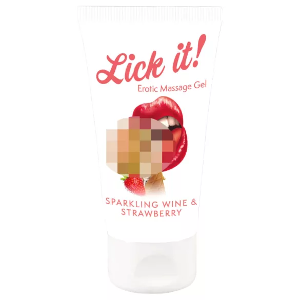 Lick it! - ēdamais lubrikants ar šampanieša un zemeņu garšu 50ml