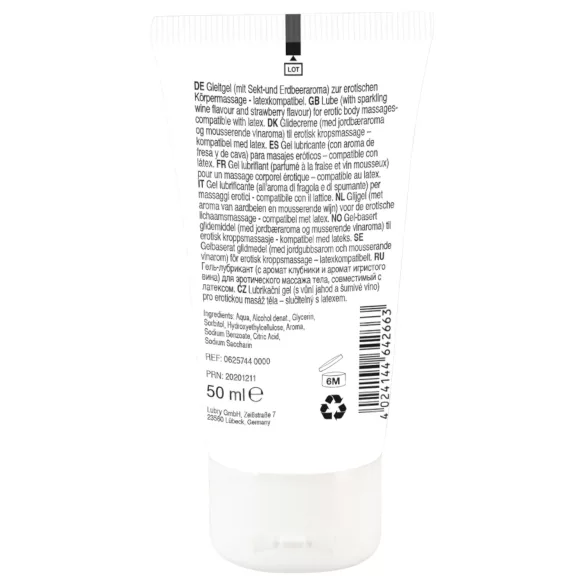 Lick it! - ēdamais lubrikants ar šampanieša un zemeņu garšu 50ml