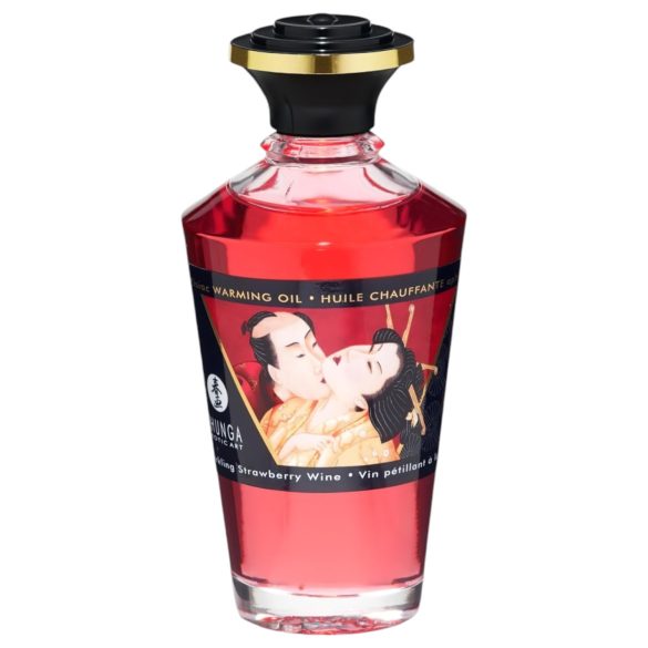 Shunga - sildoša masāžas eļļa - dzirkstošais zemeņu šampanietis (100ml)