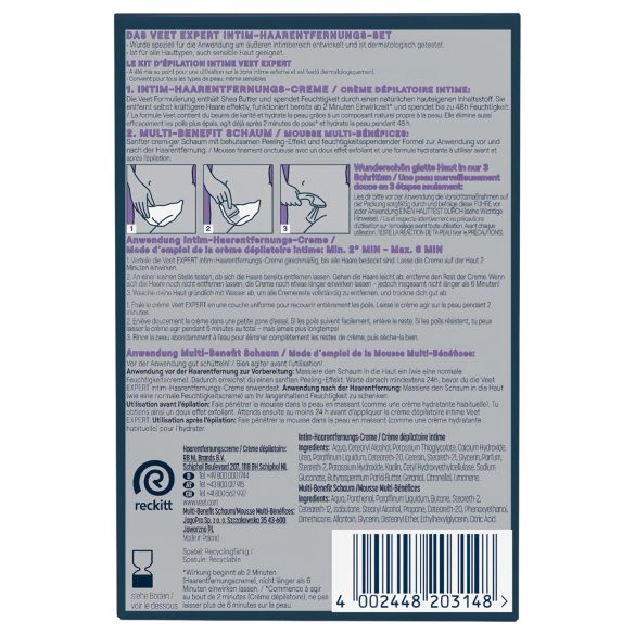 Veet - intīmā depilācijas krēma un mitrinošās putas sievietēm (2×50 ml)