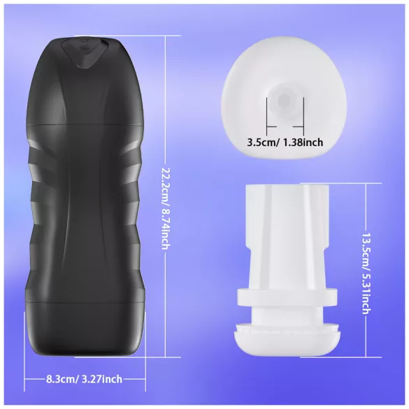 AlvUp - sūkšanas un vibrējošais masturbators (melns)