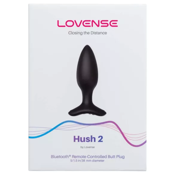 Lovense Hush 2 S - lietotnes vadāms anālais vibrators (38 mm, melns)