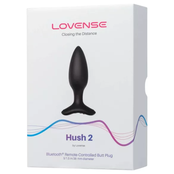 Lovense Hush 2 S - lietotnes vadāms anālais vibrators (38 mm, melns)