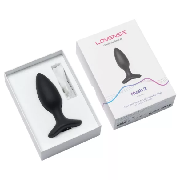 Lovense Hush 2 S - lietotnes vadāms anālais vibrators (38 mm, melns)