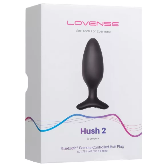 Lovense Hush 2 M - Lietotnes vadāms anālais vibrators (45 mm, melns)