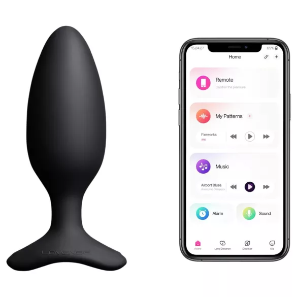 Lovense Hush 2 M - Lietotnes vadāms anālais vibrators (45 mm, melns)
