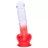 Sunfo - dildo ar piesūcekni un sēkliniekiem 21cm caurspīdīgs-sarkans