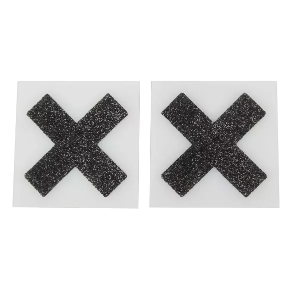 Mirdzošs - krūšu uzlīmes - spīdīgas - X