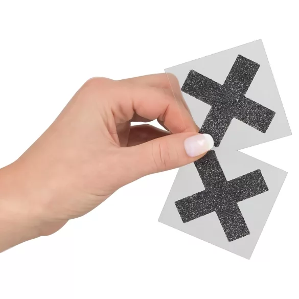 Cottelli - Mirdzošs krūšu uzlīmju komplekts - X