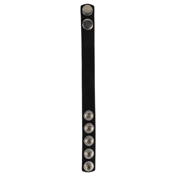 Pulselock Forge - regulējams silikona dzimumlocekļa gredzens ar spiedpogu (melns) - 228 mm