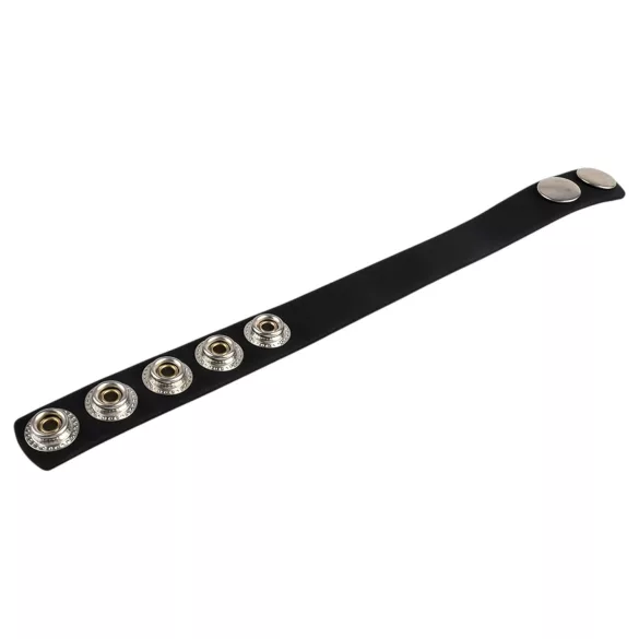 Pulselock Forge - regulējams silikona dzimumlocekļa gredzens ar spiedpogu (melns) - 228 mm
