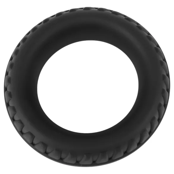 Pulselock Forge - riepas raksta silikona dzimumlocekļa gredzens (melns) - 35 mm