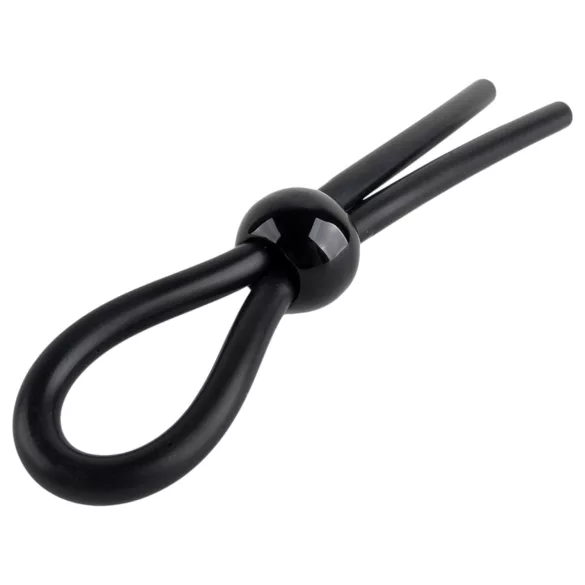 Pulselock Forge - regulējams laso tipa silikona dzimumlocekļa gredzens (melns)
