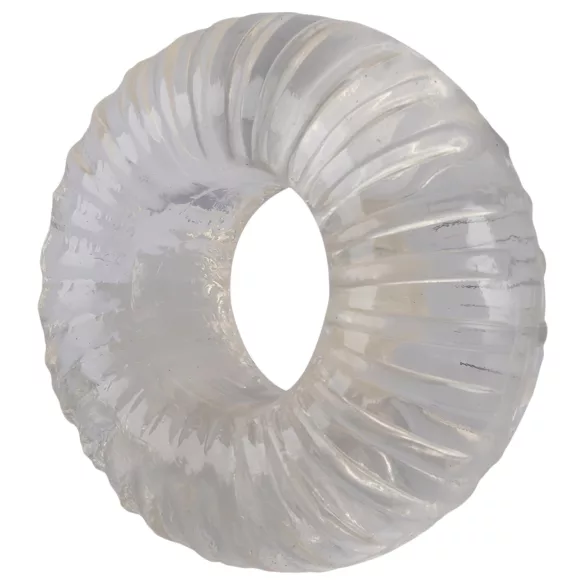 Pulselock Cocktura - rievota TPE dzimumlocekļa gredzens (caurspīdīgs) - 19 mm
