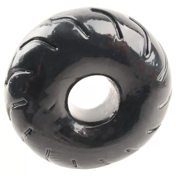 Pulselock Forge - ritenīša raksta TPE dzimumlocekļa gredzens (melns) - 19 mm