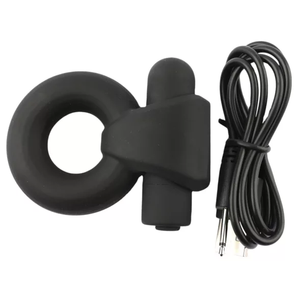 Pulselock Vantr - uzlādējams vibrējošs dzimumlocekļa un sēklinieku gredzens (melns) - 25 mm