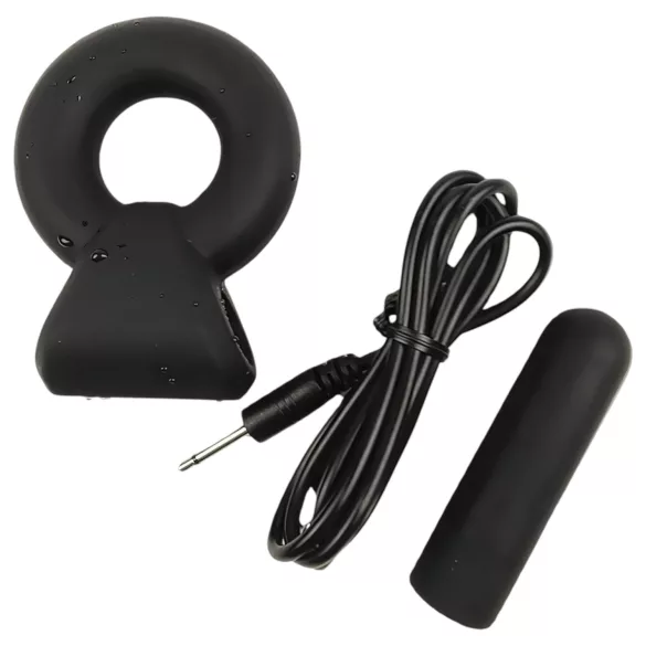 Pulselock Vantr - uzlādējams vibrējošs dzimumlocekļa un sēklinieku gredzens (melns) - 25 mm