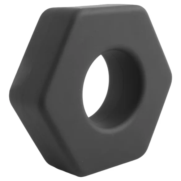 Pulselock Forge - silikona dzimumlocekļa gredzens skrūves uzgriežņa formā (melns) - 22 mm