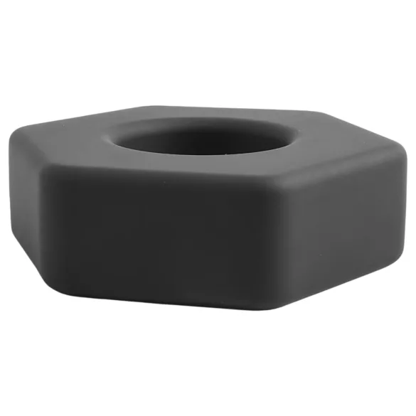 Pulselock Forge - silikona dzimumlocekļa gredzens skrūves uzgriežņa formā (melns) - 22 mm