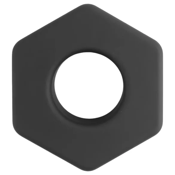 Pulselock Forge - silikona dzimumlocekļa gredzens skrūves uzgriežņa formā (melns) - 22 mm