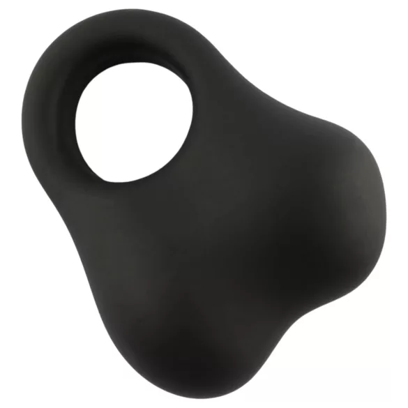 Pulselock Taur - silikona dzimumlocekļa un sēklinieku gredzens ar stikla lodītēm (melns)