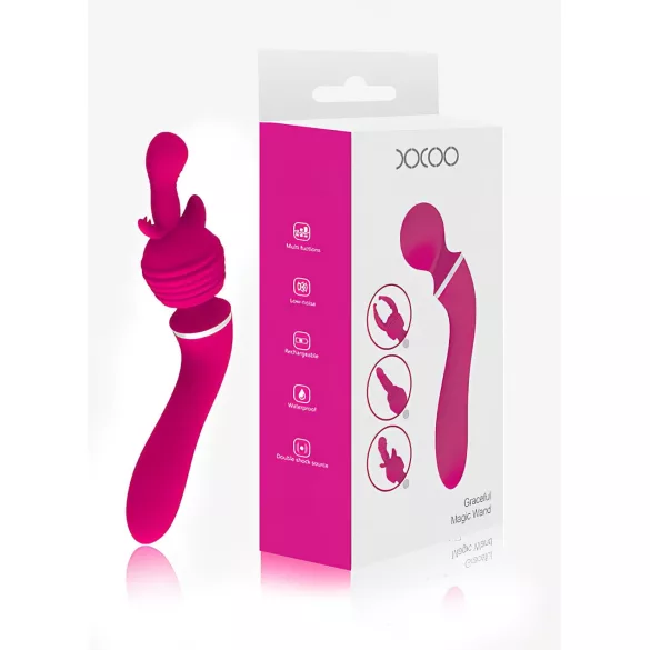 Lonely 2in1 - masāžas un G-punkta vibrators ar 3 uzgaļiem rozā